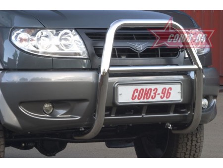 Решётка (кенгурятник) для УАЗ (UAZ) Patriot 2009-2015гг. (мини d 60, высокая)